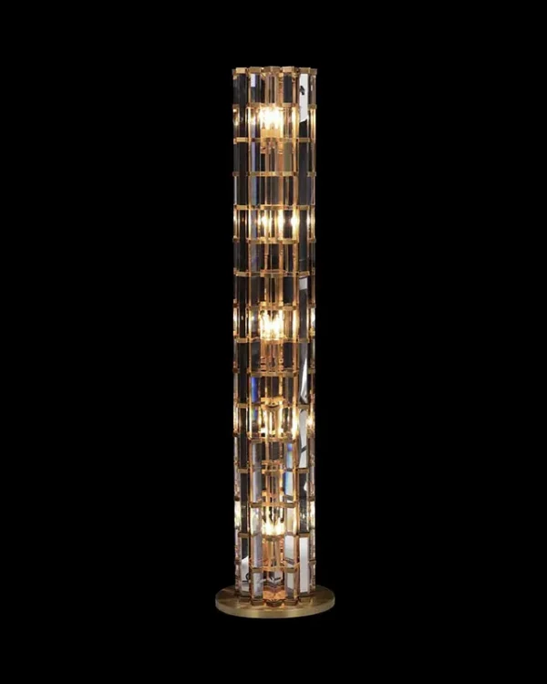 Nuée Crystal Floor Lamp, 61" in brass