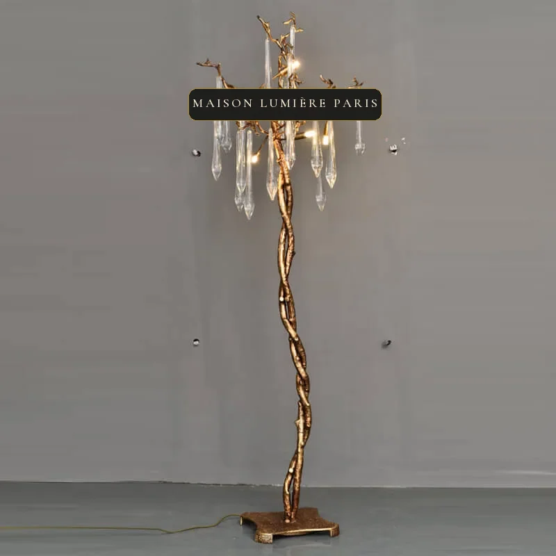 Cercle Branch Brass Floor Lamp, 73" in gold