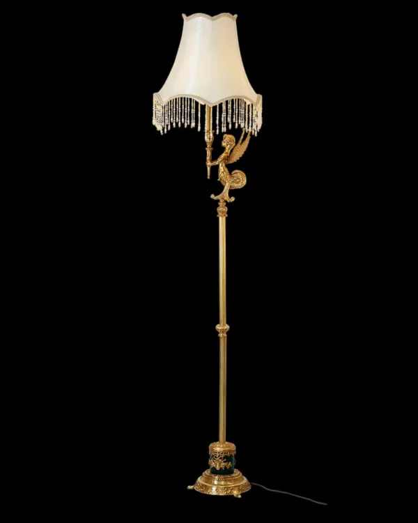 Panthéon Brass Floor Lamp, 69" in antique brass