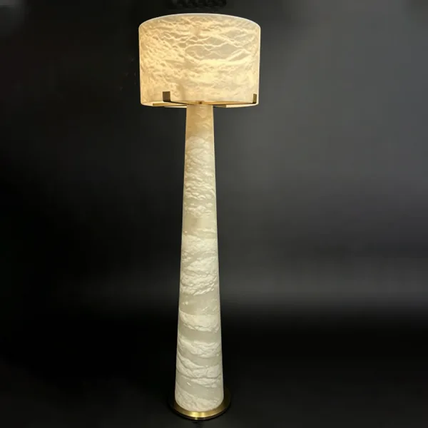 Ivoire Alabaster Floor Lamp, 65"