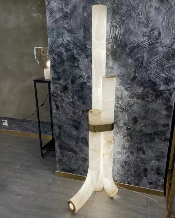 Opale Alabaster Floor Lamp, 59"