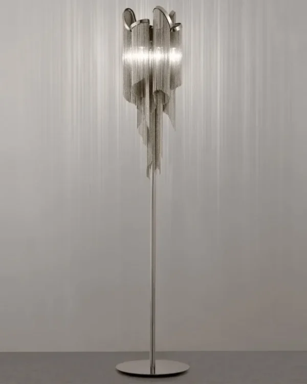 Arc Iron Floor Lamp, 69" in polished chrome