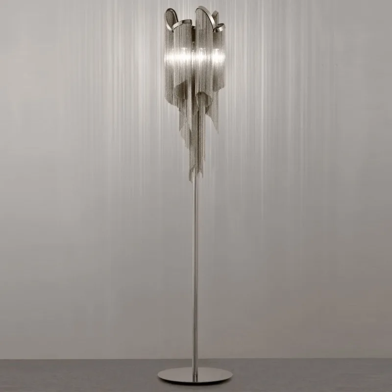 Arc Iron Floor Lamp, 69" in polished chrome