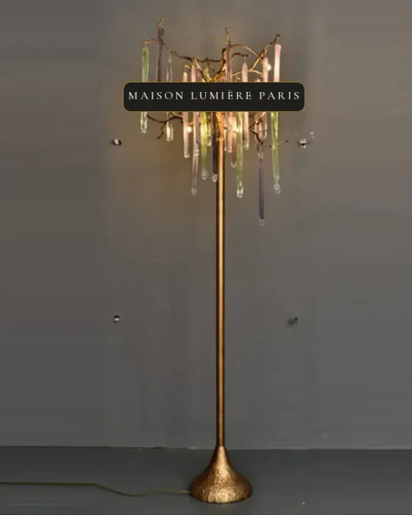 Cercle Brass Floor Lamp, 73" in gold