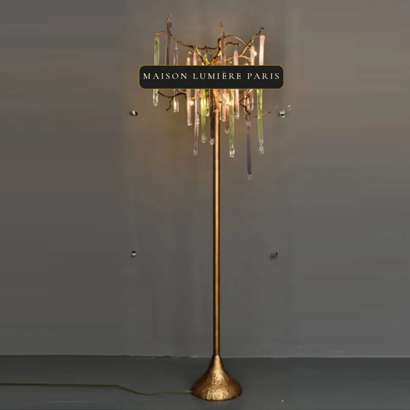 Cercle Brass Floor Lamp, 73" in gold