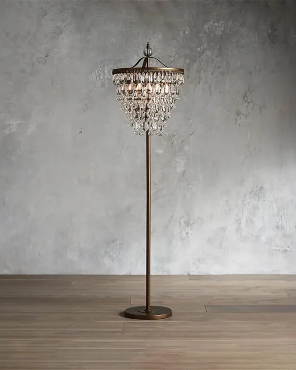 Laiton Glass Floor Lamp, 67" in gold