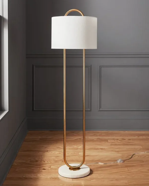 Lumen Floor Lamp, 57" in brass
