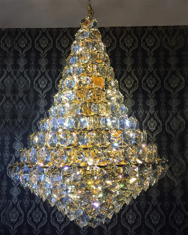 Castiglione Empire Crystal Grand Chandelier, 39" in gold