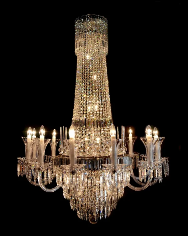 Chantilly Empire Crystal Grand Chandelier, 47" in polished chrome