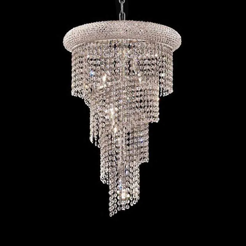 Château Spiral Empire Crystal Grand Chandelier, 16" in polished chrome