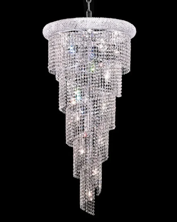 Château Linear Empire Crystal Grand Chandelier, 22" in gold