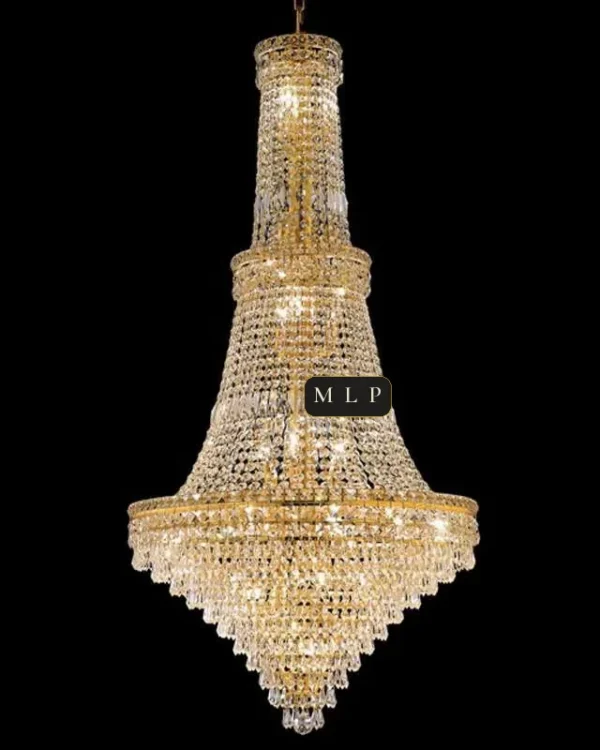 Château Empire Crystal 30-Light Grand Chandelier, 28" × 56" H in gold