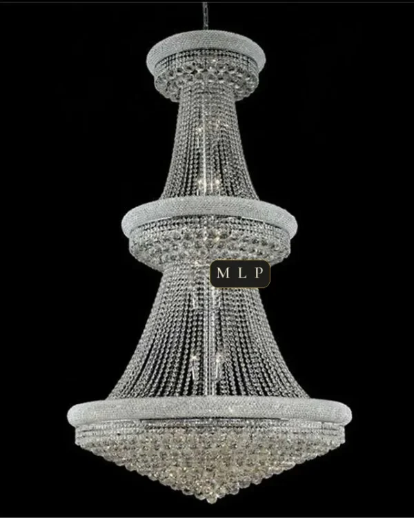 Château Empire Crystal 45-Light Grand Chandelier, 42" × 65" H in Gold in gold