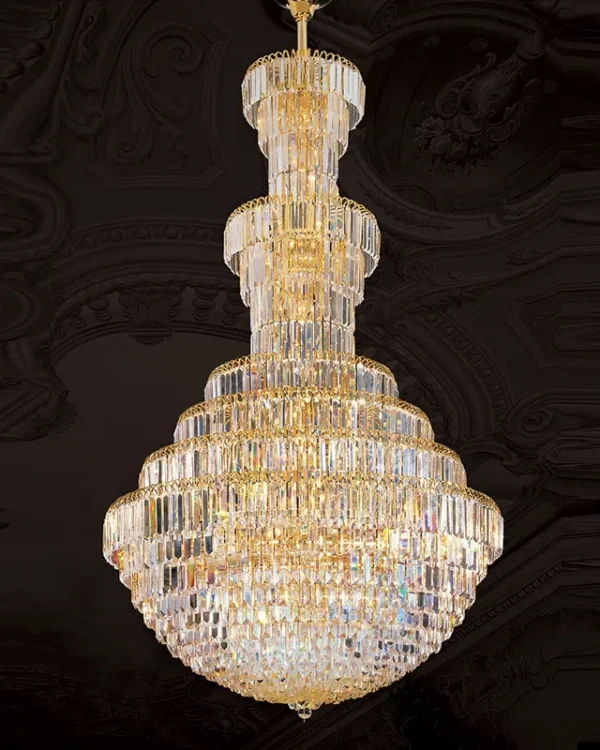 Compiègne Empire Crystal Grand Chandelier, 47" in gold