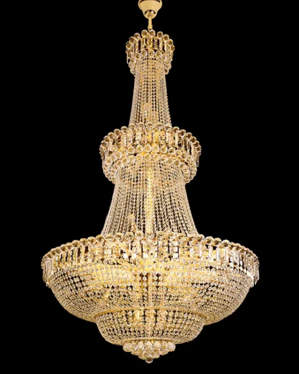 Compiègne Empire Crystal Grand Chandelier, 63" in gold