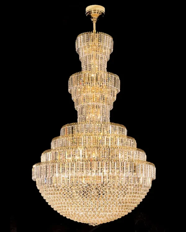 Compiègne Empire Crystal Grand Chandelier, 71" in gold