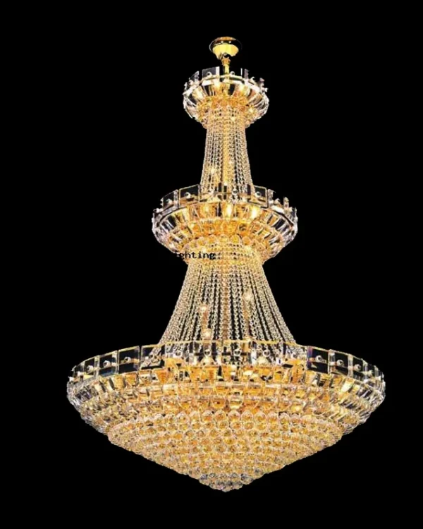 Fontainebleau Empire Crystal Grand Chandelier, 47" in gold