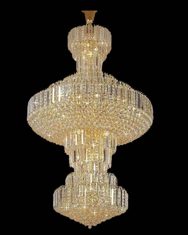 Fontainebleau Empire Crystal Grand Chandelier, 59" in gold