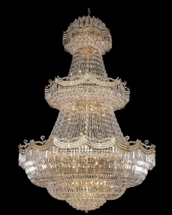 Fontainebleau Empire Crystal 120-Light Grand Chandelier, 79" in gold