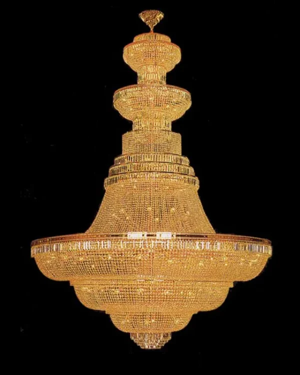Fontainebleau Empire Crystal 88-Light Grand Chandelier, 79" in gold