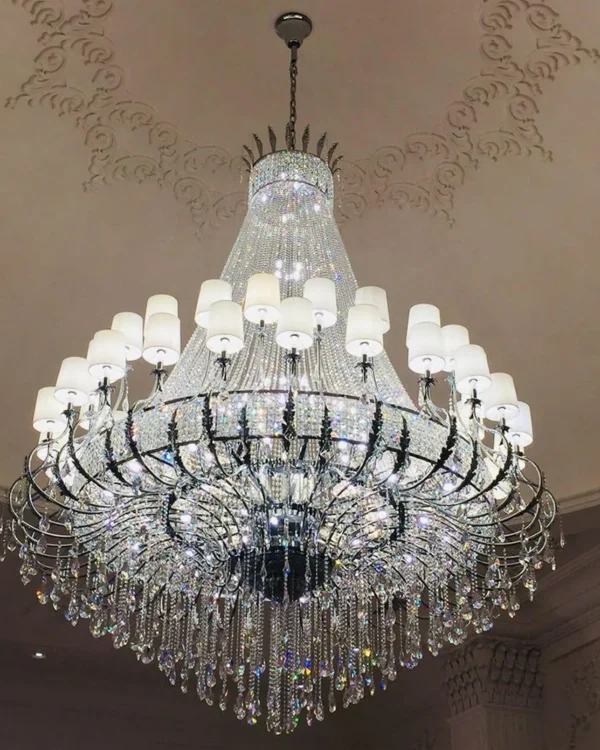 Luxembourg Empire Crystal Grand Chandelier, 118" in polished chrome