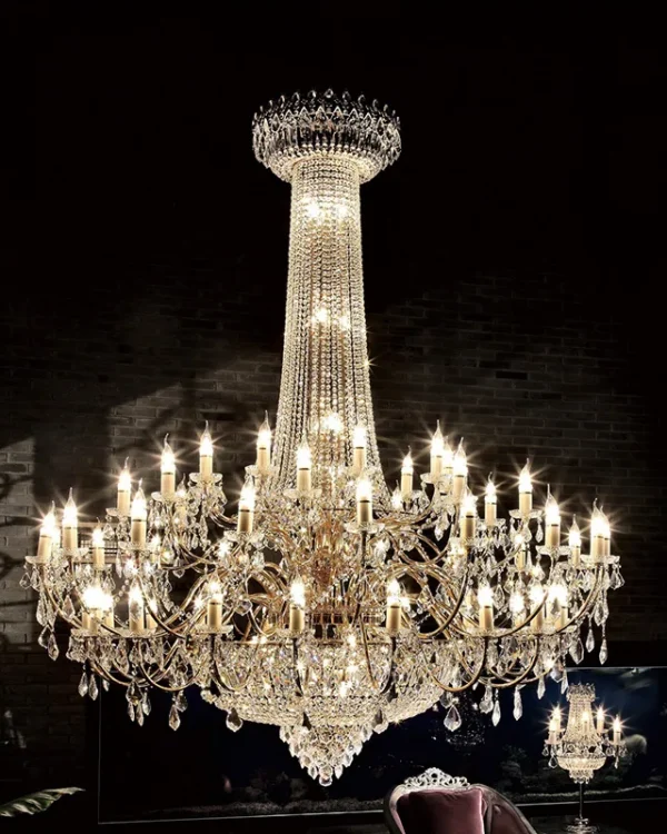 Majesté Empire Crystal Grand Chandelier, 71" in gold