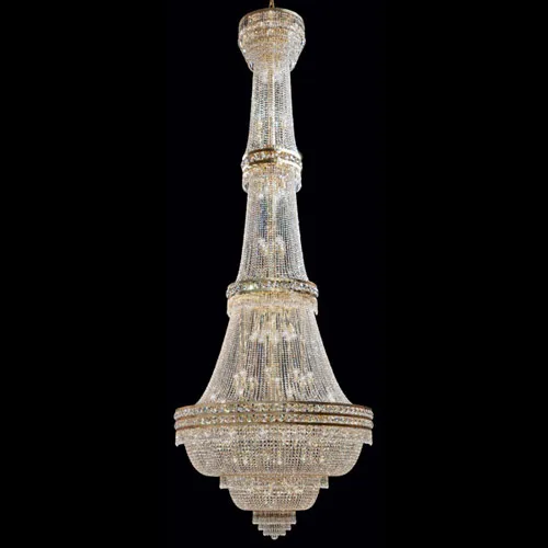 Malmaison Empire Crystal Grand Chandelier, 71" in gold