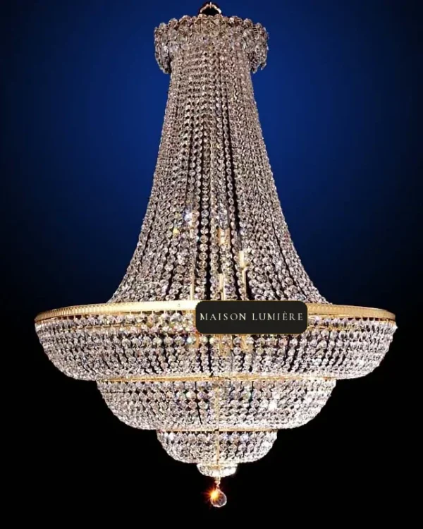Rambouillet Empire Crystal Grand Chandelier, 35" in gold