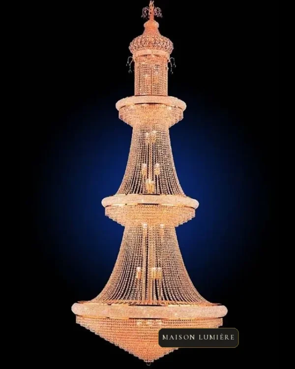 Rambouillet Empire Crystal Grand Chandelier, 51" in gold