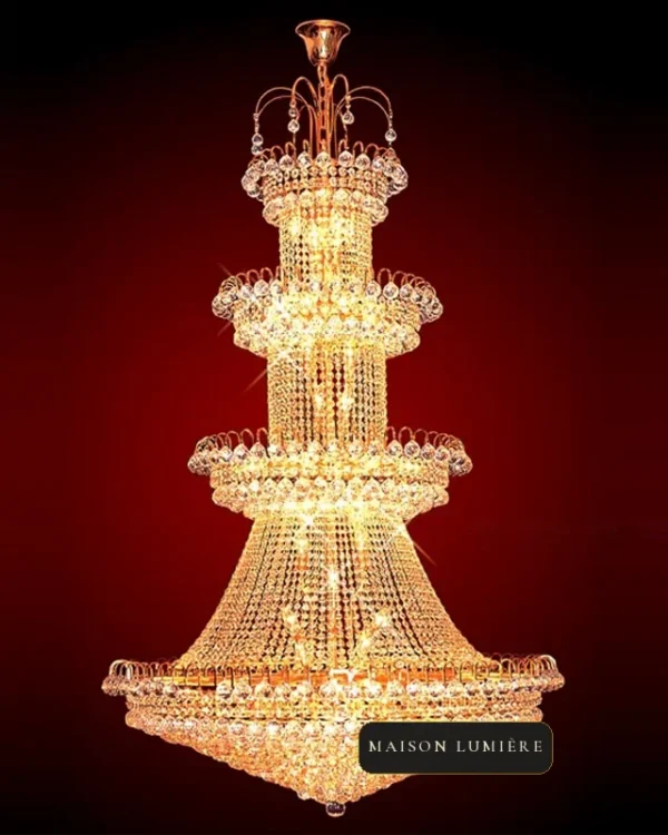 Soubise Empire Crystal Grand Chandelier, 47" in gold