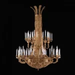 Tuileries Empire Brass Grand Chandelier, 70" in antique brass