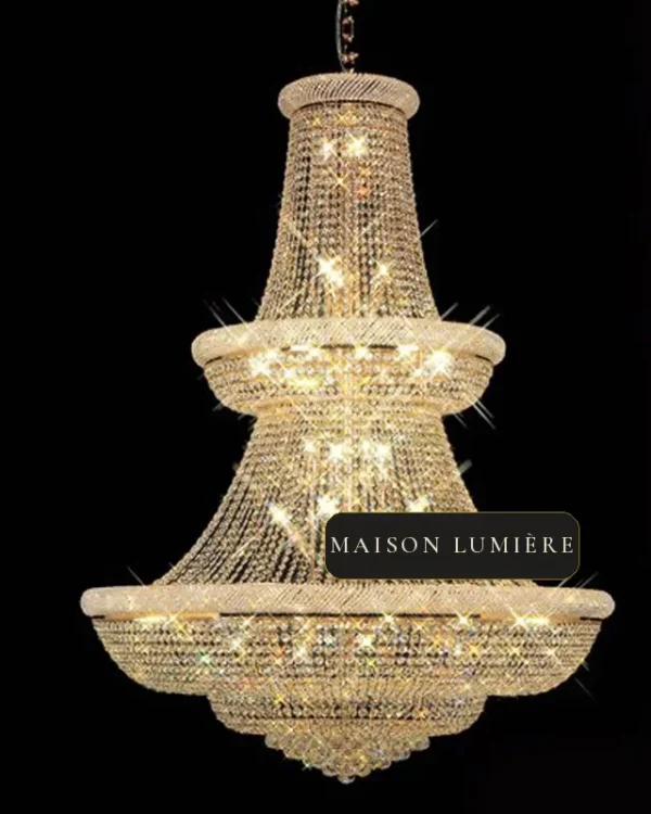 Versailles Empire Crystal Grand Chandelier, 47" in gold