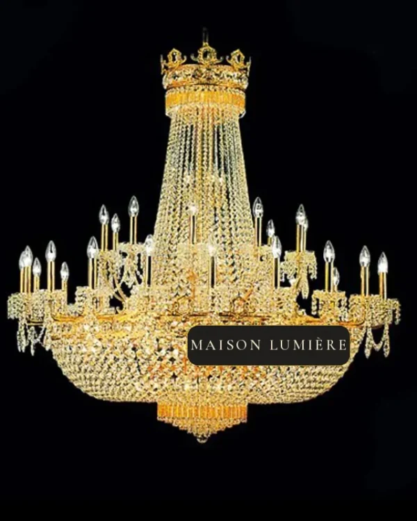 Versailles Empire Crystal Grand Chandelier, 51" in gold