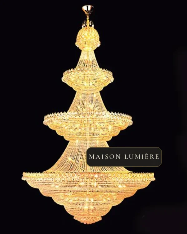 Versailles Empire Crystal 112-Light Grand Chandelier, 71" × 110" H in Gold in gold
