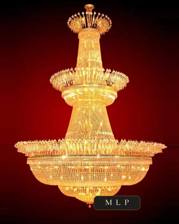 Versailles Empire Crystal 112-Light Grand Chandelier II, 71" × 110" H in Gold in gold