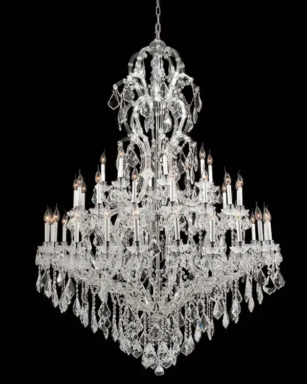 Belvedere Maria Theresa Grand Chandelier, 59" in polished chrome
