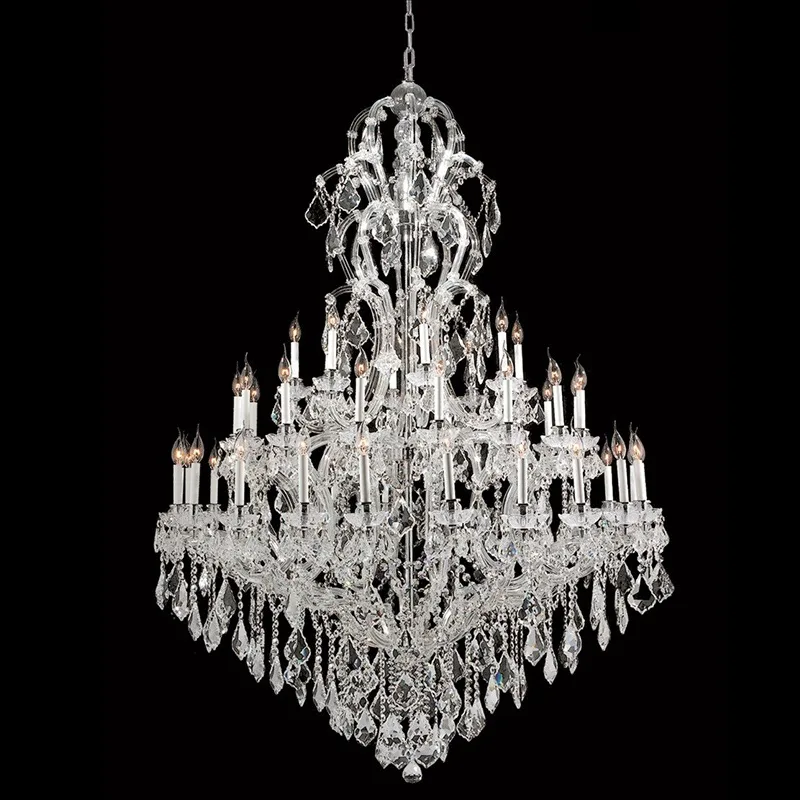 Belvedere Maria Theresa Grand Chandelier, 59" in polished chrome