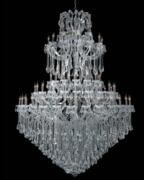Belvedere Maria Theresa 84-Light Grand Chandelier, 77" in polished chrome