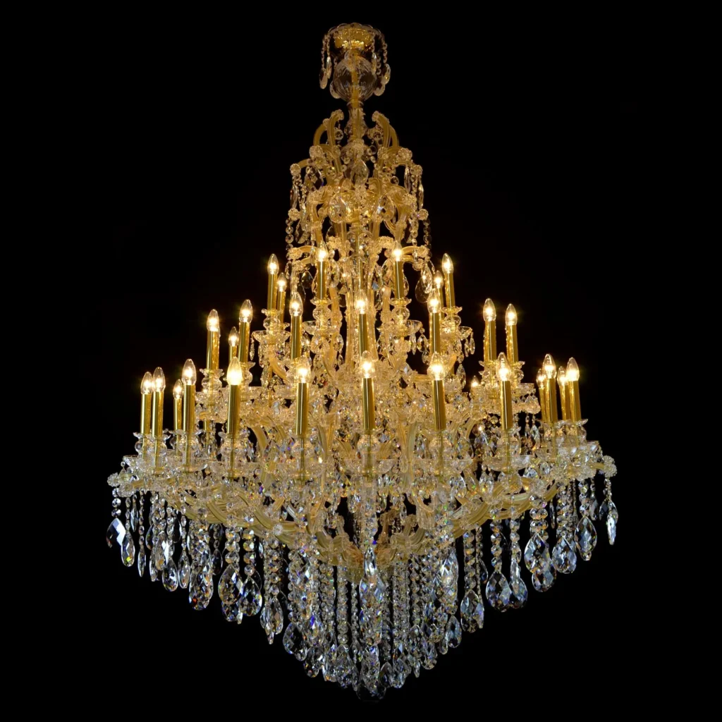 Chantilly Maria Theresa 48-Light Grand Chandelier, 63" × 87" H in gold
