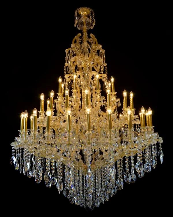 Chantilly Maria Theresa 48-Light Grand Chandelier, 63" × 87" H in gold