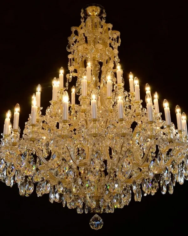 Chantilly Maria Theresa 48-Light Grand Chandelier, 63" × 71" H in gold