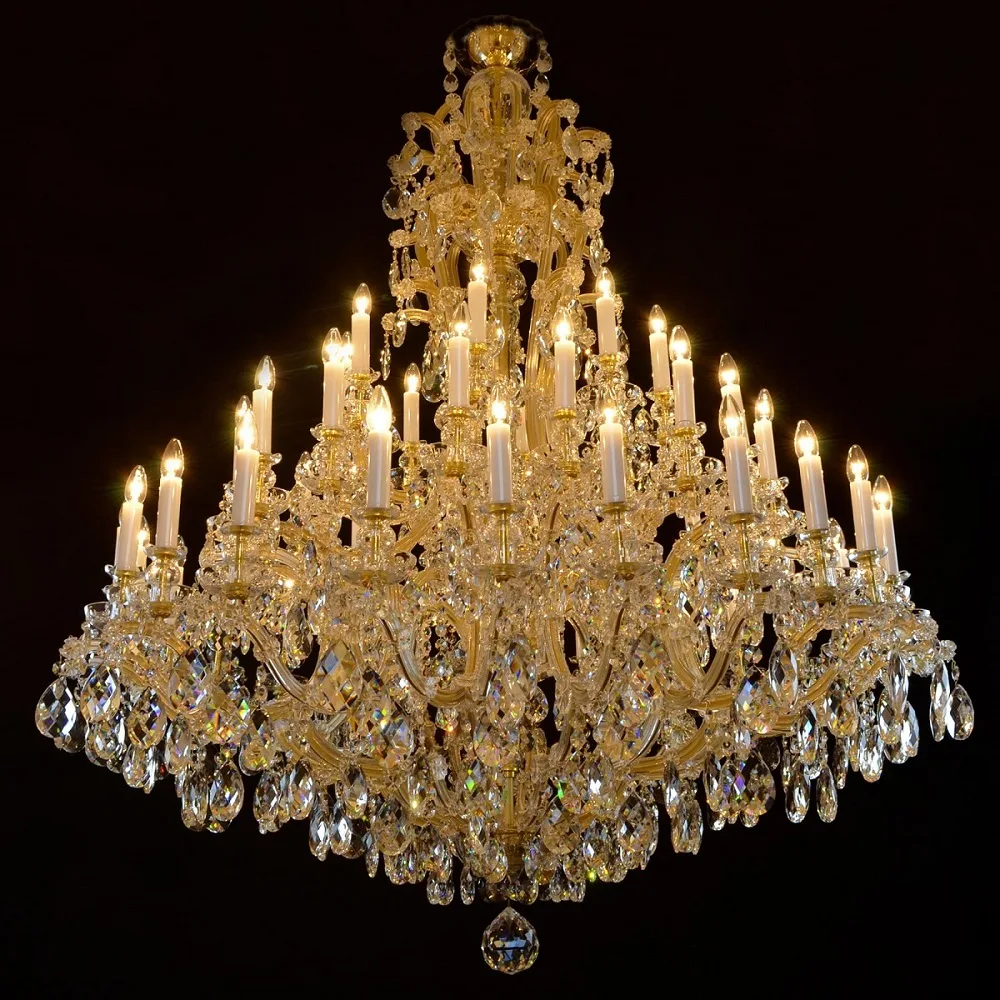 Chantilly Maria Theresa 48-Light Grand Chandelier, 63" × 71" H in gold