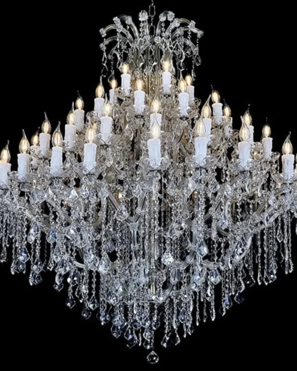 Flux Maria Theresa Grand Chandelier, 55" in antique brass