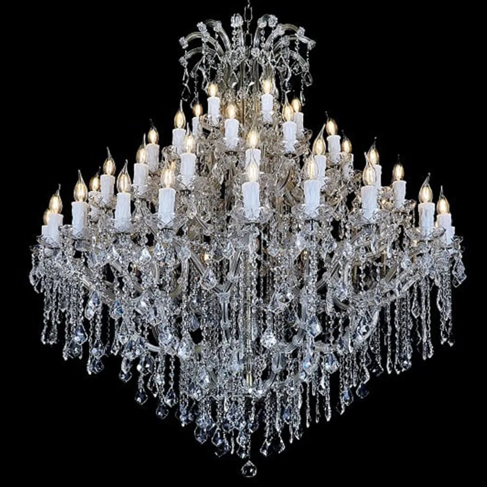 Flux Maria Theresa Grand Chandelier, 55" in antique brass