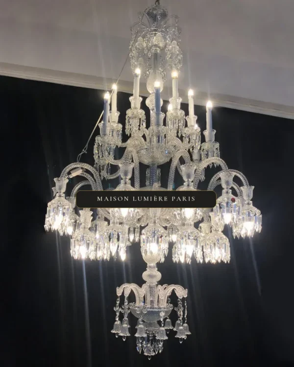 Racine Crystal Grand Chandelier, 50" in polished chrome