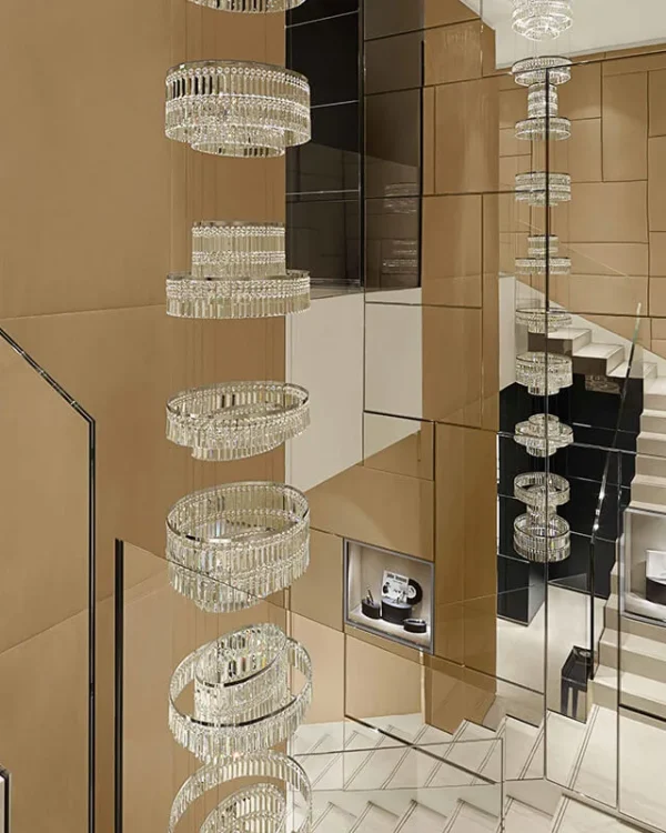 Arc Ring Crystal Grand Chandelier in polished chrome