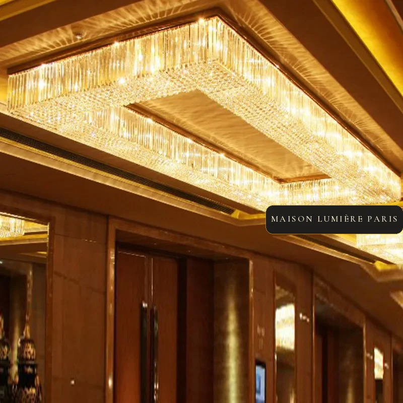 Aria Linear Crystal Grand Chandelier, 59" in gold