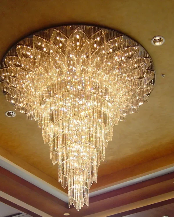 Aria Crystal Grand Chandelier, 71" in polished chrome