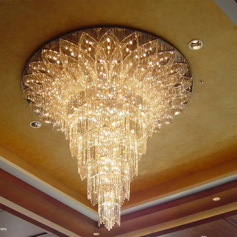 Aria Crystal Grand Chandelier, 71" in polished chrome