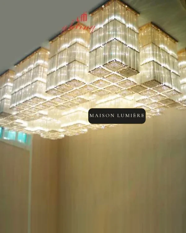 Atlas Linear Crystal Grand Chandelier, 177" in polished chrome